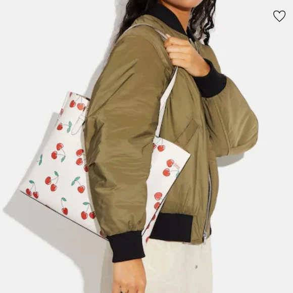 NWT Coach Mollie Lg Tote Bag with Cherries Sold do not purchase - Picture 2 of 6